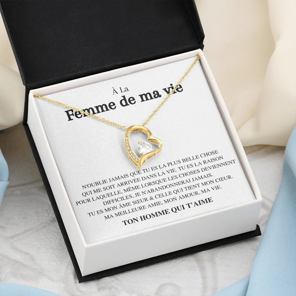 Collier Pour la Femme de ma vie Coeur Diamant